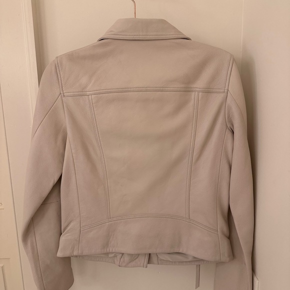 Darby leather biker jacket Allsaints   Cream color. No tags but never worn - Picture 5 of 5